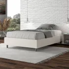 Letto Una Piazza e Mezzo 120x200 cm Rivestito in Similpelle Made in Italy - Atleta Viadurini