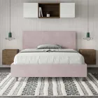 Letto Una Piazza e Mezzo 140x200 cm con Testata in Microfibra Made in Italy - Pallone Viadurini