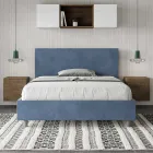 Letto Una Piazza e Mezzo 140x200 cm con Testata in Microfibra Made in Italy - Pallone Viadurini