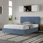 Letto Una Piazza e Mezzo 140x200 cm con Testata in Microfibra Made in Italy - Pallone Viadurini