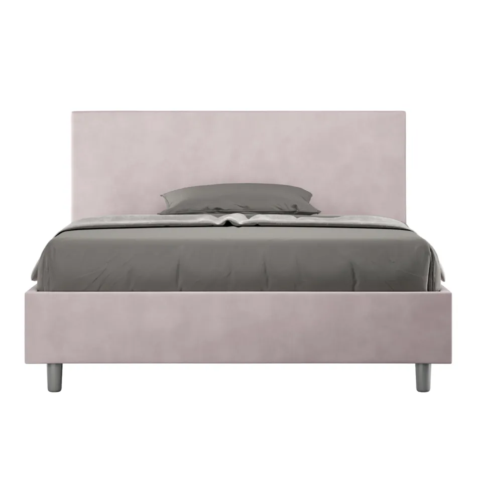 Letto Una Piazza e Mezzo 140x200 cm con Testata in Microfibra Made in Italy - Pallone Viadurini