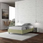 Letto Una Piazza e Mezzo 140x200 cm Rivestito in Microfibra Made in Italy - Atleta Viadurini