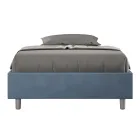 Letto Una Piazza e Mezzo 140x200 cm Rivestito in Microfibra Made in Italy - Atleta Viadurini