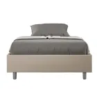 Letto Una Piazza e Mezzo 140x200 cm Rivestito in Similpelle Made in Italy - Atleta Viadurini