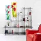 Libreria a muro fumé Sfera3 L180 x H180 x P30 cm, made in Italy Viadurini