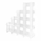 Libreria a muro trasparente Sfera3 L180 x H180 x P30 cm, made in Italy Viadurini