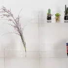 Libreria a muro trasparente Sfera3 L180 x H180 x P30 cm, made in Italy Viadurini