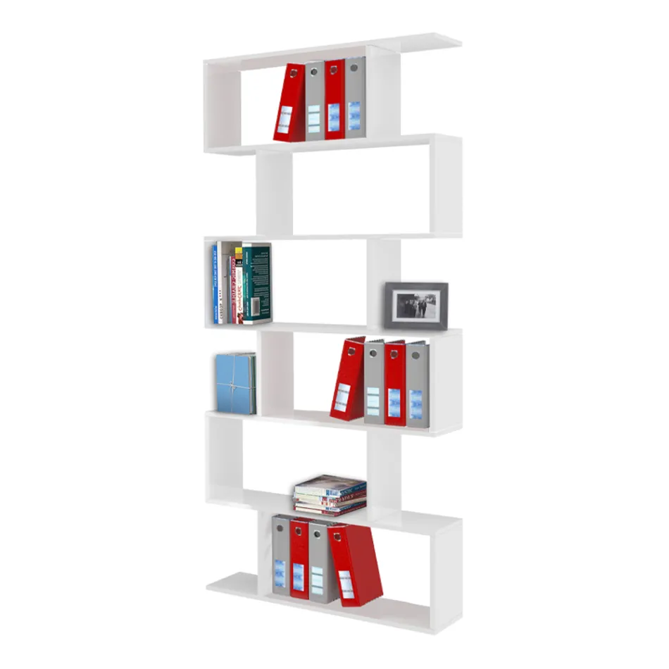Libreria a Parete Design Verticale Salotto in Legno 3 Finiture - Minetta Viadurini