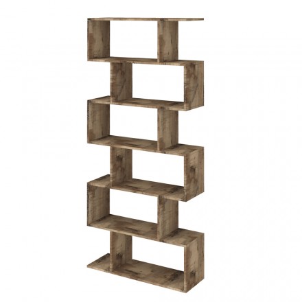 Libreria a Parete Design Verticale Salotto in Legno 3 Finiture - Minetta Viadurini