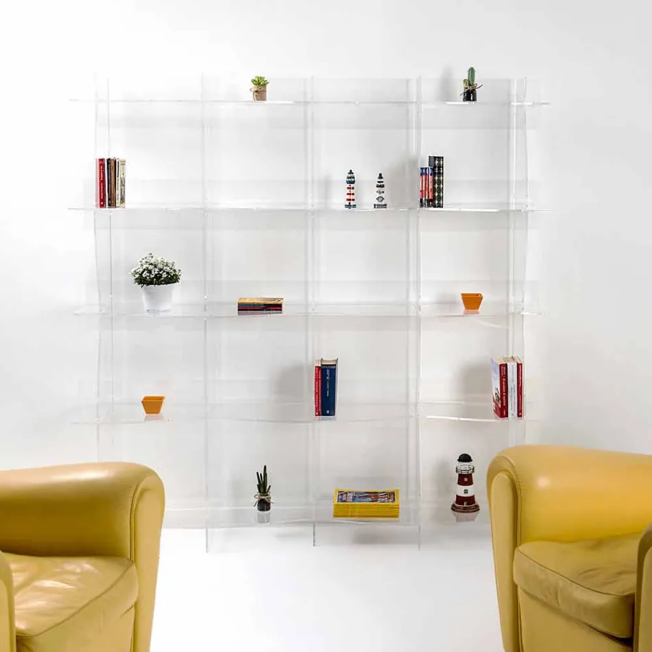 Libreria autoportante/a muro design moderno Pam trasparente  Viadurini