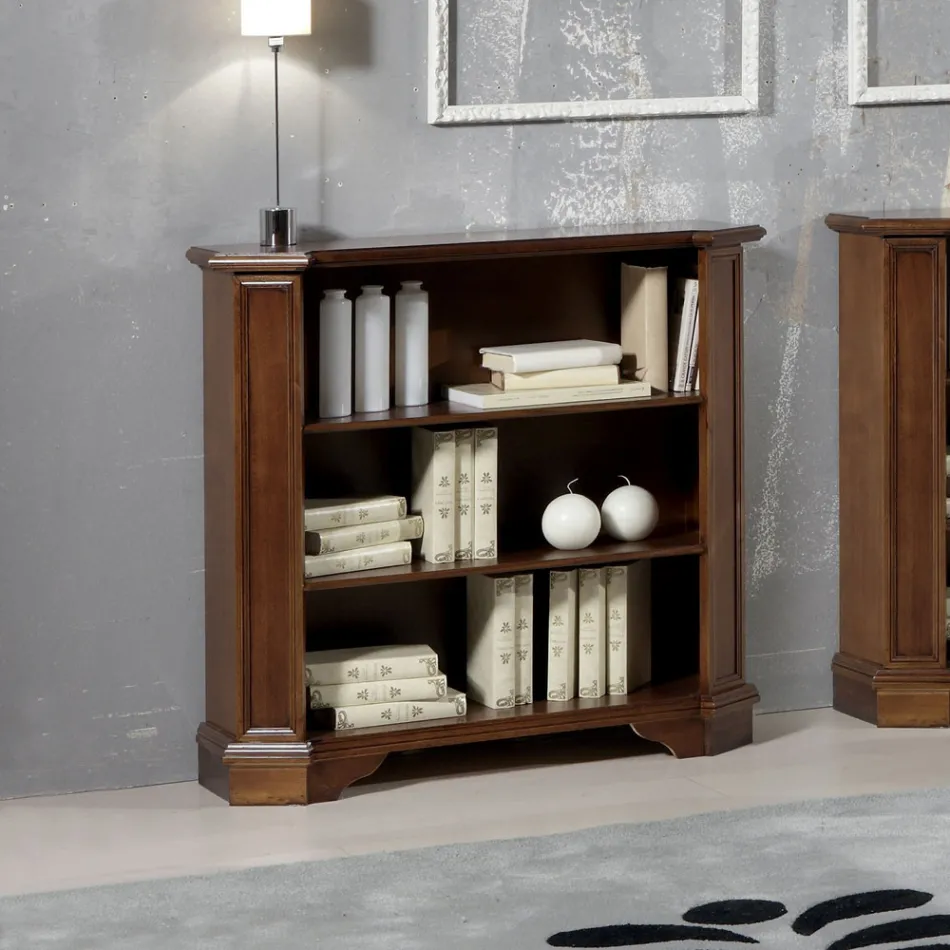 Libreria con 3 Vani a Giorno in Legno Impiallacciato Made in Italy - Epona Viadurini