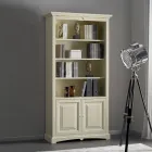 Libreria con 4 Vani e 2 Ante Realizzata in Legno Made in Italy - Eastre Viadurini