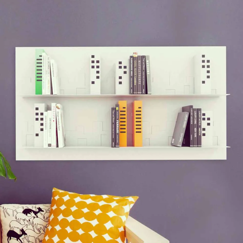 Libreria da Appendere Skyline 130x70 Mabele Viadurini