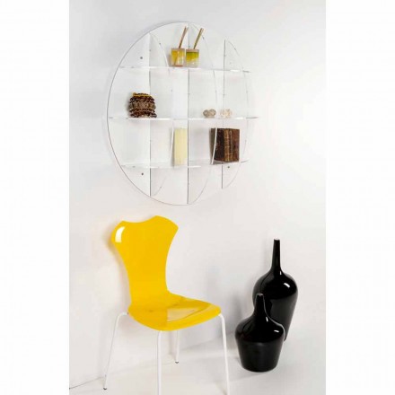 Libreria da parete bianca design moderno Gio, made in Italy Viadurini
