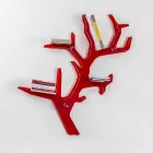 Libreria da parete rossa design moderno Carol, made in Italy Viadurini