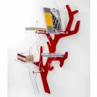 Libreria da parete rossa design moderno Carol, made in Italy Viadurini