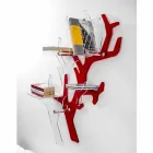 Libreria da parete rossa design moderno Carol, made in Italy Viadurini