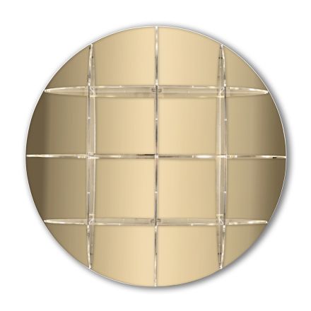 Libreria da Parete Tonda in Plexiglass Oro o Argento Made in Italy - Lizzy Viadurini