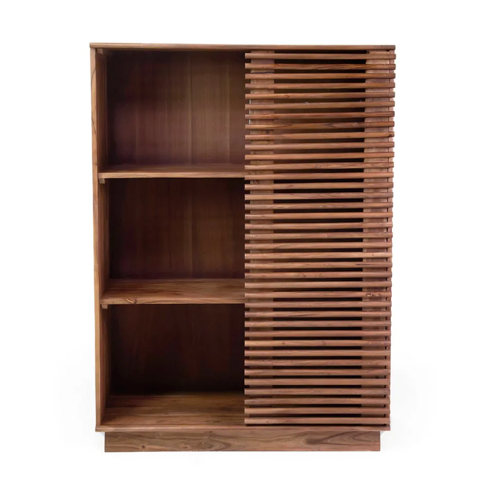 Libreria da Soggiorno Realizzata in Legno di Acacia - Vortice Viadurini