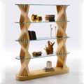 Libreria da Terra di Lusso in Vetro e Legno di Frassino Made in Italy - Aspide