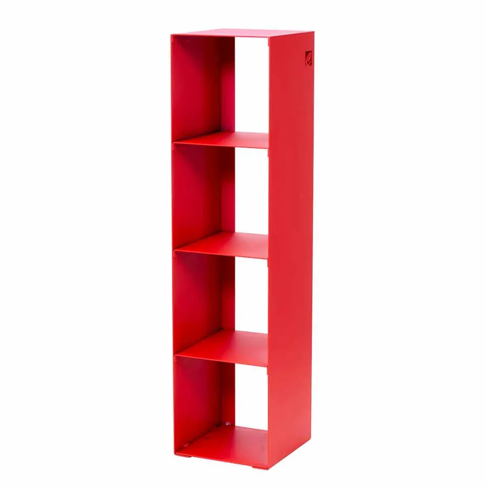 Libreria da Terra Moderna Ferro Nero, Rosso, Bianco o Grigio Made in Italy – Pls Viadurini