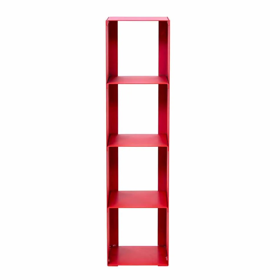 Libreria da Terra Moderna Ferro Nero, Rosso, Bianco o Grigio Made in Italy – Pls Viadurini