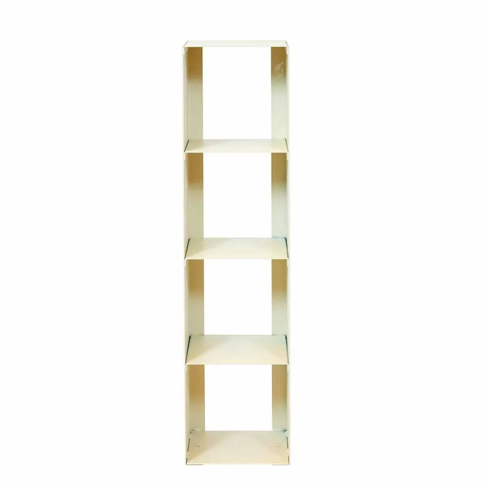 Libreria da Terra Moderna Ferro Nero, Rosso, Bianco o Grigio Made in Italy – Pls Viadurini