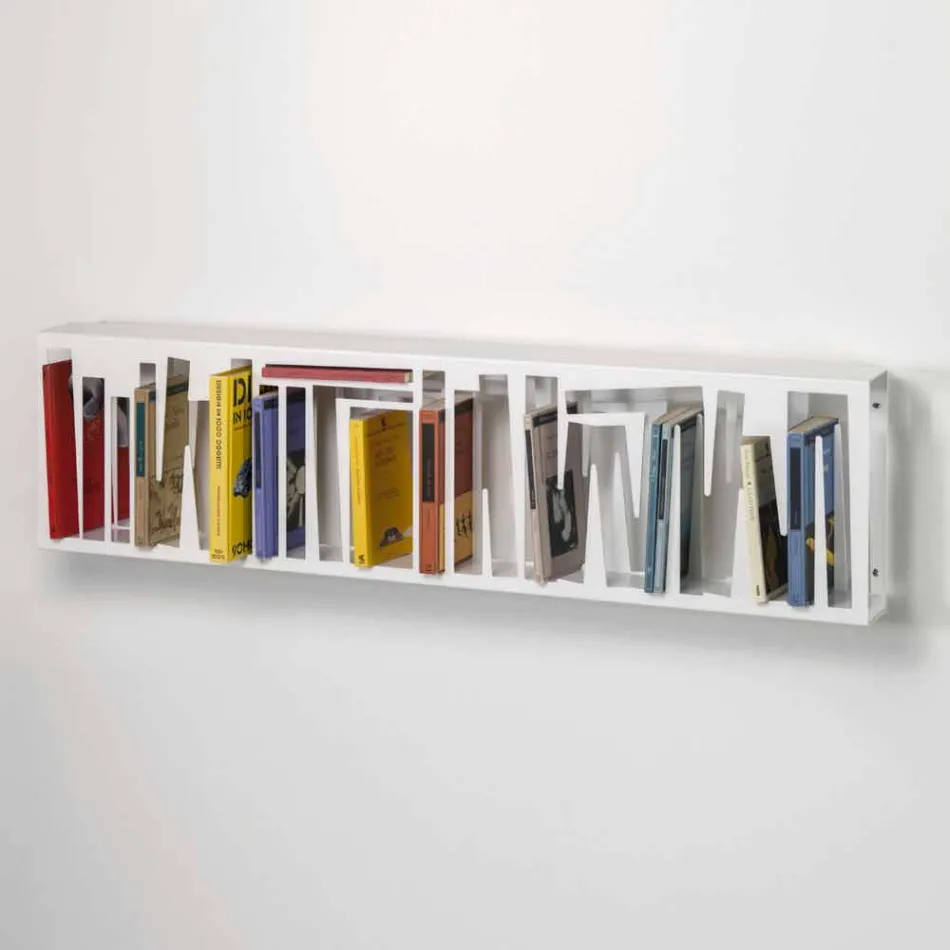 Libreria di Moderno Design da Parete in Metallo Bianco Made in Italy – Bolivia Viadurini