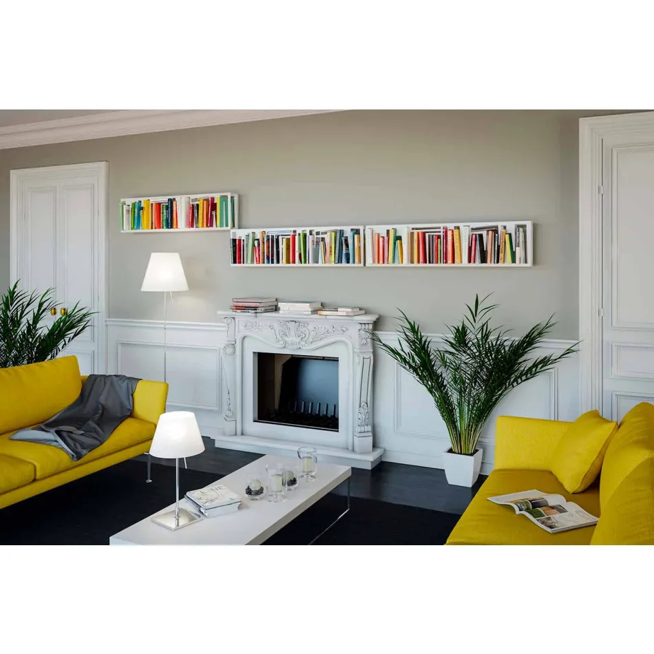 Libreria di Moderno Design da Parete in Metallo Bianco Made in Italy – Bolivia Viadurini