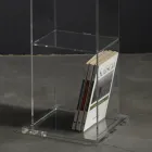 Libreria Freestanding a Colonna in Cristallo Acrilico Trasparente - Corrige Viadurini