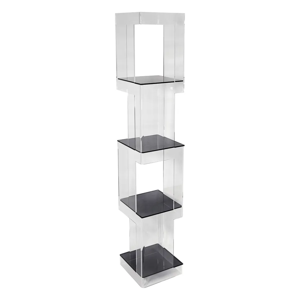 Libreria Freestanding in Cristallo Acrilico Trasparente o Fumè - Icaria Viadurini