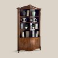 Libreria in Legno Noce Bassano Intarsiato con Ante Made in Italy - Commodo