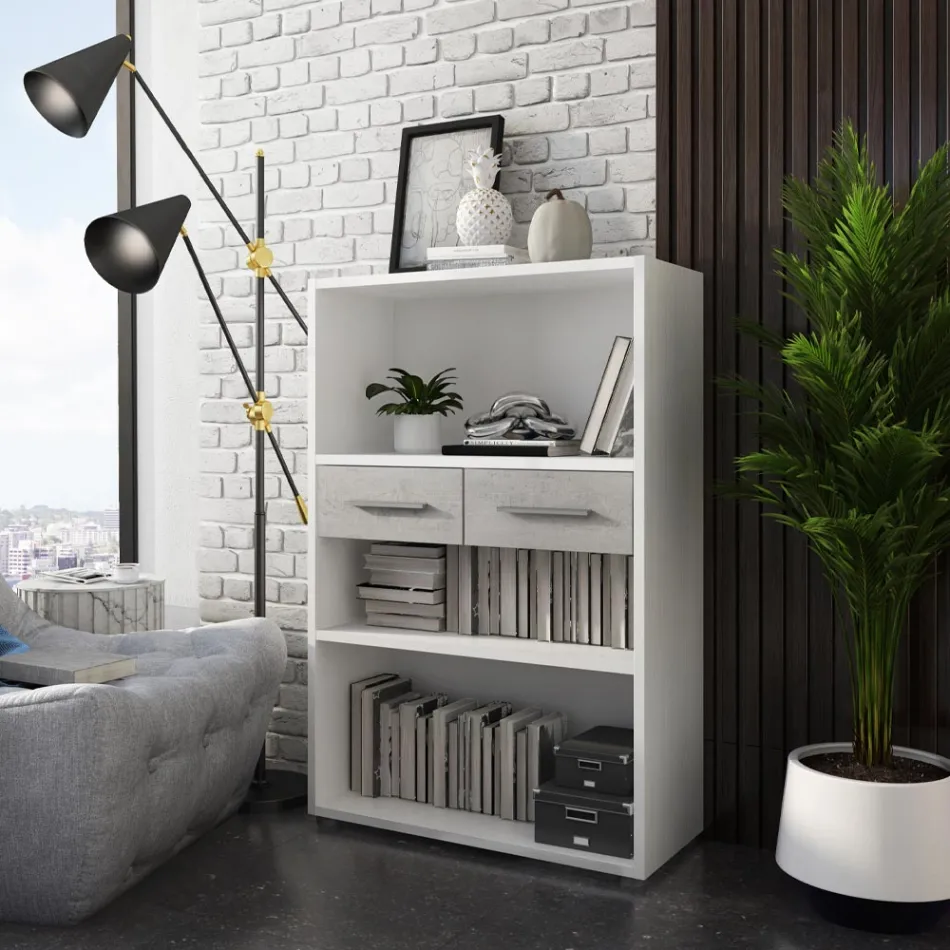 Libreria in Legno Rivestito Melaminico in Diverse Misure - Stagno Viadurini