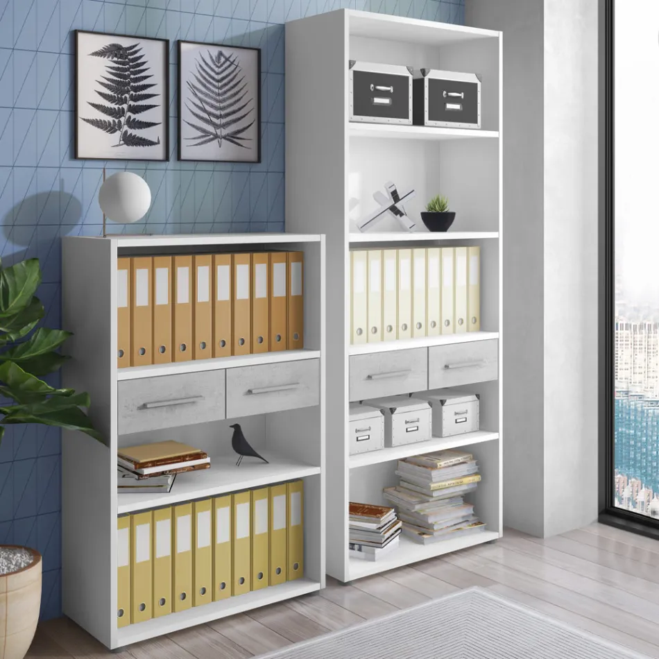 Libreria in Legno Rivestito Melaminico in Diverse Misure - Stagno Viadurini