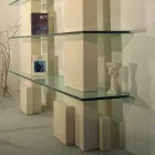 Libreria modulare in pietra e cristallo dal design moderno Poplia Viadurini