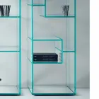 Libreria Singola a Colonna in Vetro Extrachiaro o Fumè da Salotto - Linzy Viadurini