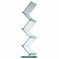 Libreria Verticale in Vetro Trasparente da Soggiorno Freestanding - Brugo