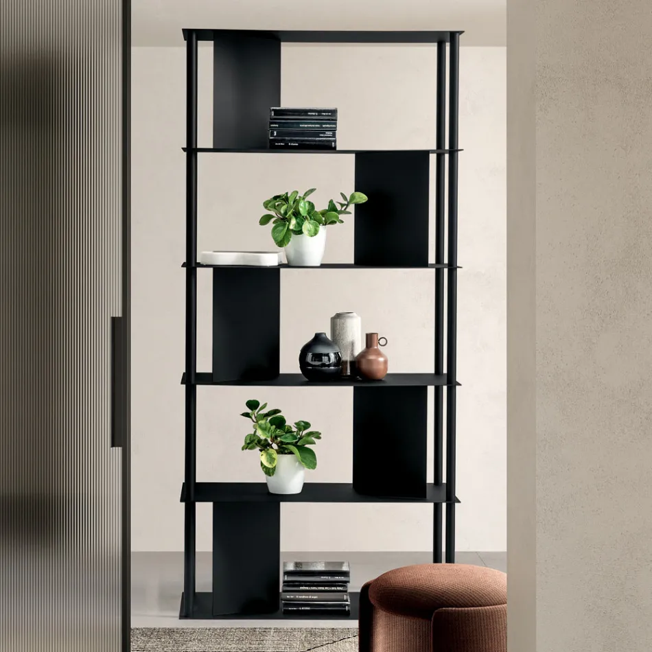 Libreria Verticale Realizzata in Metallo Verniciato Made in Italy - Filiberta Viadurini