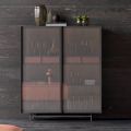 Madia a 2 Ante in Legno Ecologico e Metallo Alta Qualità Made in Italy - Aaron