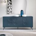 Madia a Tre Ante in Nobilitato e Mdf con Base in Metallo Made in Italy - Rialto
