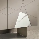 Madia con 2 Ante in MDF Laccato Pantografate e Inseri in Vetro Effetto Marmo - Danila Viadurini