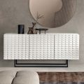 Madia con 3 Ante in MDF Rivestito in PVC Laccato Made in Italy - Dorotea