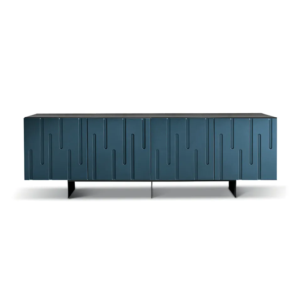 Madia con 4 Ante con Apertura Push Pull in MDF Made in Italy - Fabrizia Viadurini