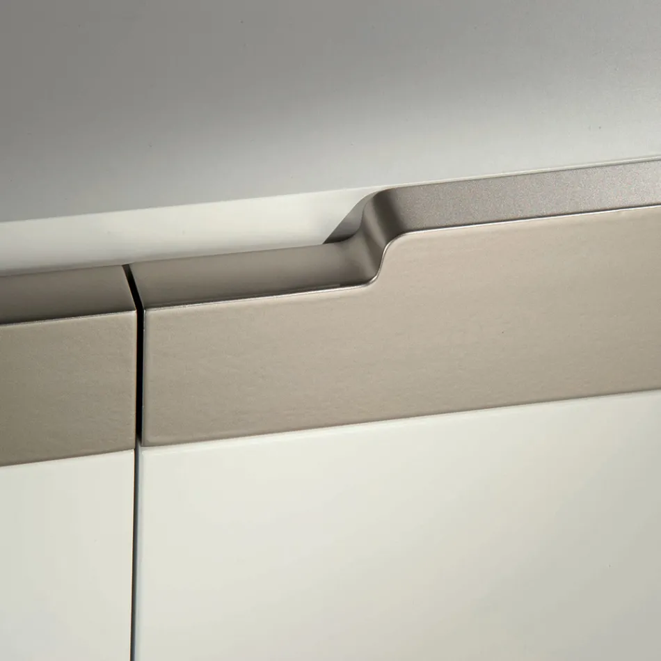 Madia con Scocca e Ante in Mdf Base a 4 Piedi Made in Italy - Corallo Viadurini
