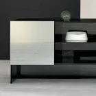 Madia da Ingresso di Design a 2 Ante in Vetro Fumè Made in Italy – Sciocca Viadurini