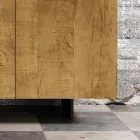 Madia da Salotto con 3 Ante in Finitura Rovere Nodato Country Made in Italy - Arne Viadurini