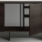 Madia da Salotto in Legno con Struttura in Vetro Made in Italy - Azuki Viadurini