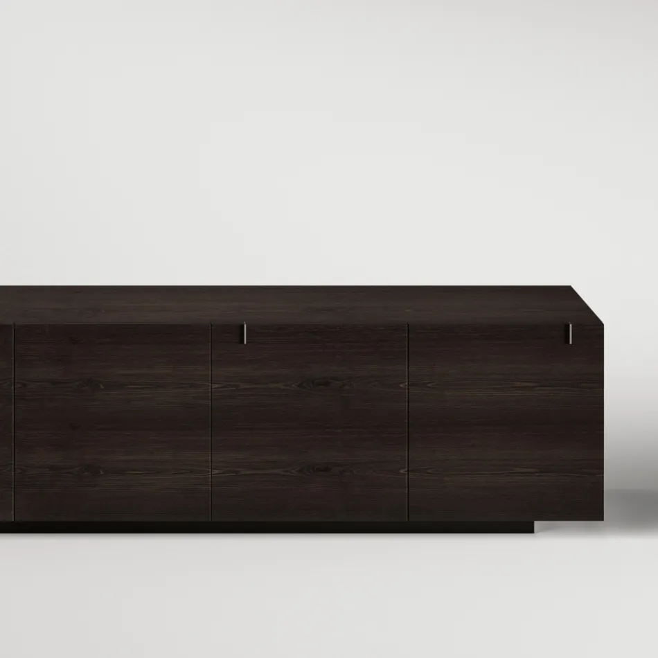 Madia da Salotto in Legno con Struttura in Vetro Made in Italy - Azuki Viadurini