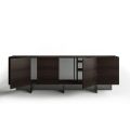 Madia da Salotto in Legno con Struttura in Vetro Made in Italy - Azuki
