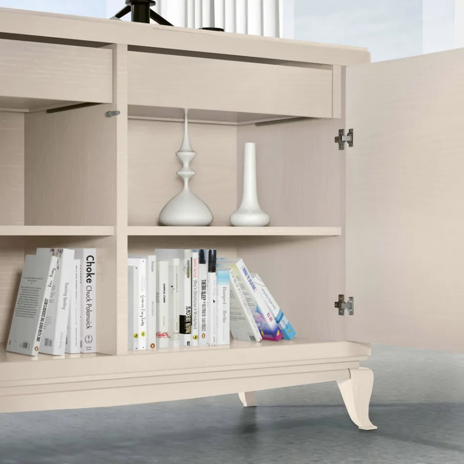 Madia da Soggiorno con 2 Ante e 3 Cassetti Made in Italy - Talinea Viadurini